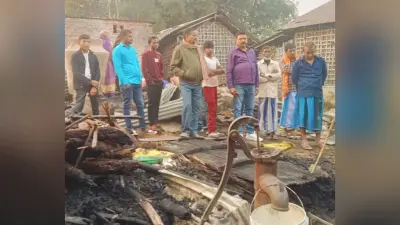 Purnia news : चूल्हे की चिंगारी से जोका जरमई में चार घर जले