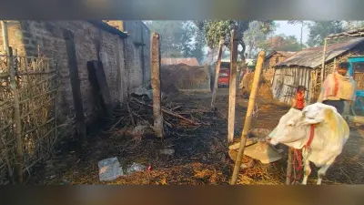 बनिया टोला में आग लगने से घर जला