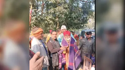 46 लोगों के बीच किया गया कंबल का वितरण