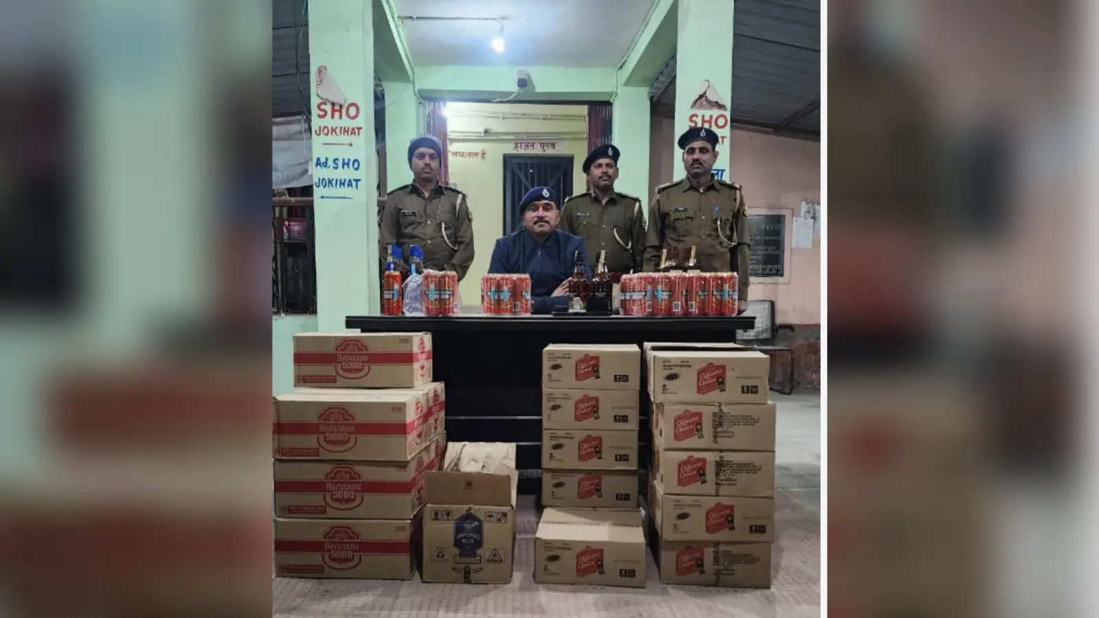 कार से 264 लीटर विदेशी शराब जब्त