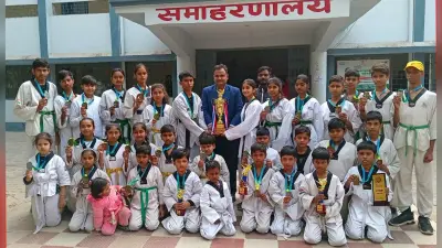 ताइक्वांडो खिलाड़ियों को बेहतर प्रदर्शन के लिए डीएम ने किया प्रोत्साहित