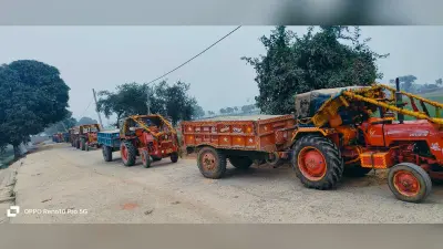 मनेर में बालू लोड 17 ट्रैक्टर हुए जब्त