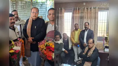 पलामू पहुंचने के समर्थकों ने किया राधा कृष्ण किशोर का जोरदार स्वागत, कर्मियों को लगाई फटकार