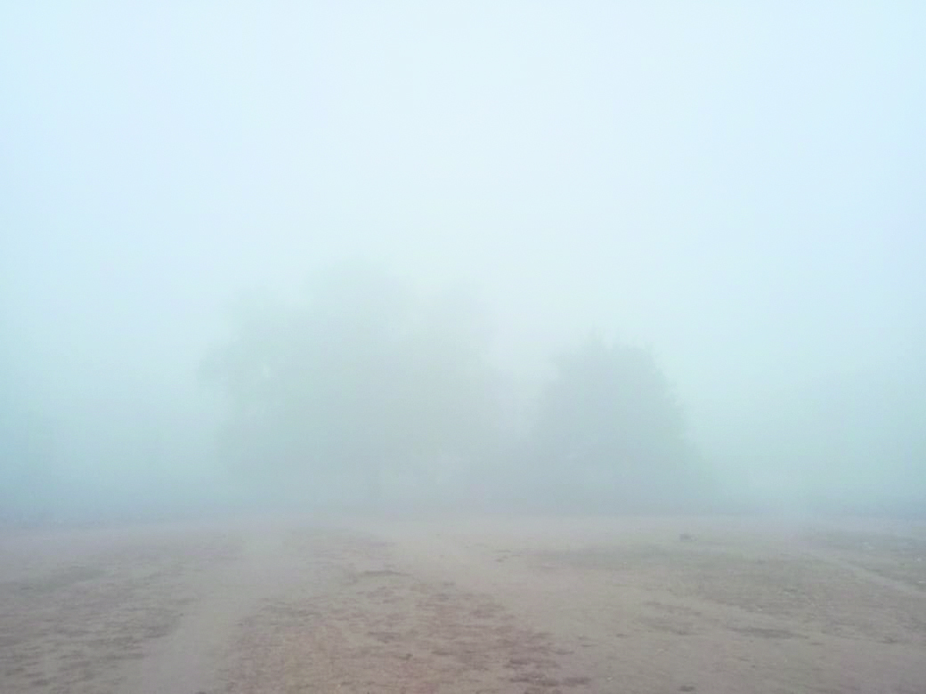 कुहासे से पटा रहा आसमान, ठंड से लोग रहे बेहाल