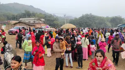 नया साल पर तीनपहाड़ के पिकनिक स्पॉट पर लगा भीड़