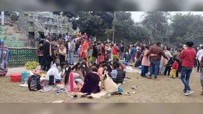 नये साल पर नरेंद्र उद्यान पार्क में घूमने व पिकनिक मनाने पहुंचे लोग