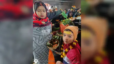Lakhisarai news : पूजा-पाठ से किया नये साल के पहले दिन की शुरुआत