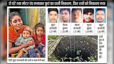 Hazaribagh Accident News : पत्नी से विवाद, बाइक समेत कुएं में जा कूदा, बचाने में चार दोस्त भी डूबे