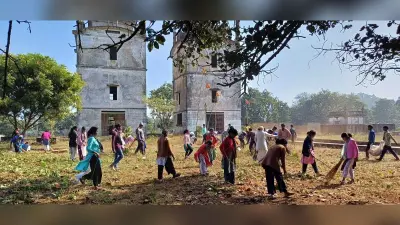 माहेर संस्था के बच्चों ने सर्वधर्म स्थल पर की साफ-सफाई