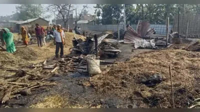काझा गांव में आग लगने से तीन घर जले