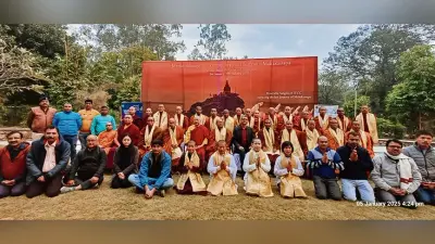 राजगीर टू गुरुपा पदयात्रा राजगीर के वेणुवन से शुरू