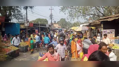 Chaibasa News : गुड़, तिल व कपड़ों की खरीदारी को मंगलाहाट में उमड़े शहरवासी