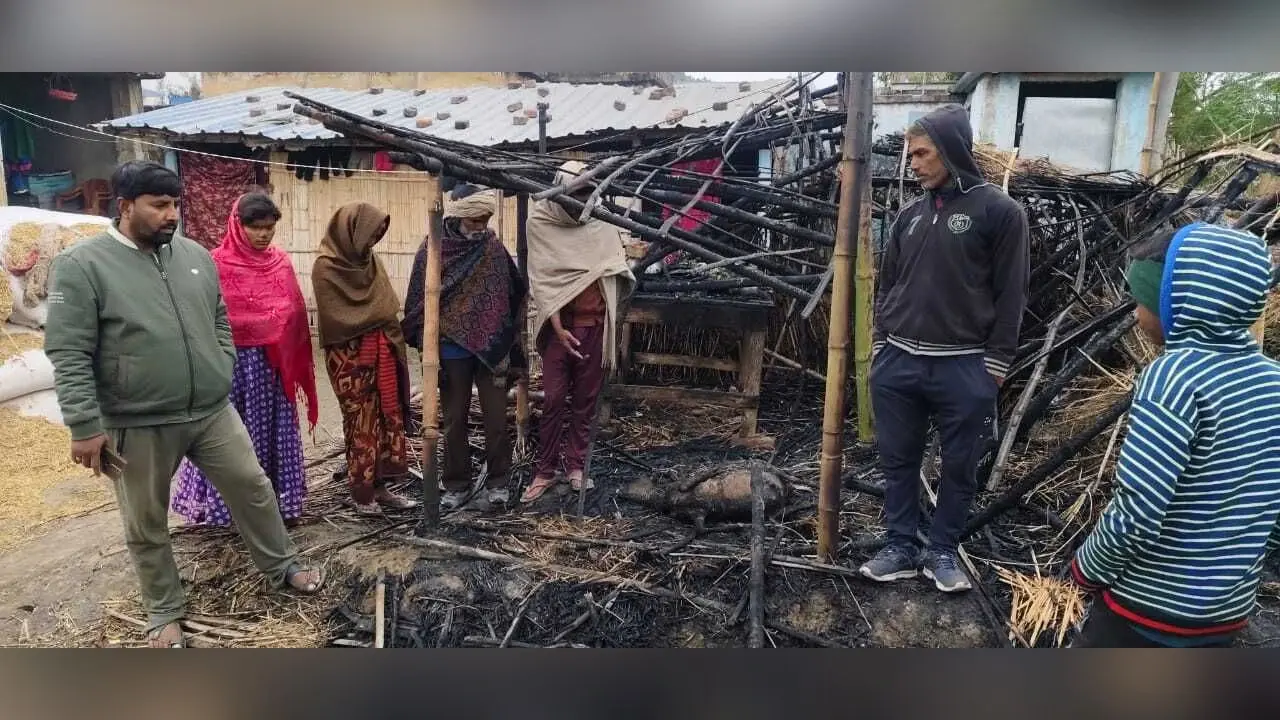 आग से एक घर जले, पांच बकरियां झुलसी, एक युवक भी झुलसा