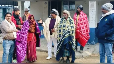 सांसद प्रतिनिधि ने किया कंबल वितरण