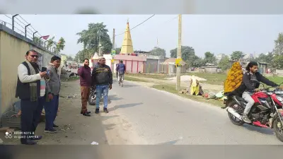 काली मेला सड़क से हटाया गया अतिक्रमण