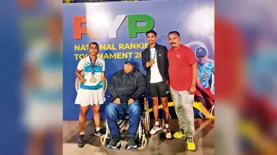 राष्ट्रीय रैंकिंग पिकलबॉल में आदित्य व रितम को स्वर्ण
