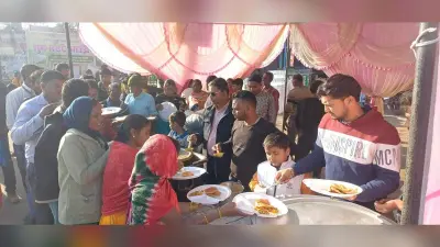 श्रीराम मंदिर प्राण प्रतिष्ठा की वर्षगांठ पर भंडारा