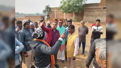 Giridih News:बिरनी मॉडल डिग्री कॉलेज की जमीन मापी का विरोध, रोकना पड़ा कार्य
