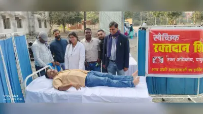 शिविर में चार पुलिस कर्मियों ने किया रक्तदान