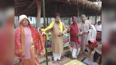 शतचंडी यज्ञ के लिए किया गया ध्वजारोहण