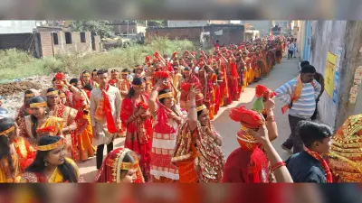 ranchi news : शिव हनुमान मंदिर हरमू से निकाली गयी भव्य कलश यात्रा