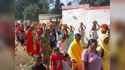 महाकाली प्राण प्रतिष्ठा को लेकर कलश यात्रा निकली