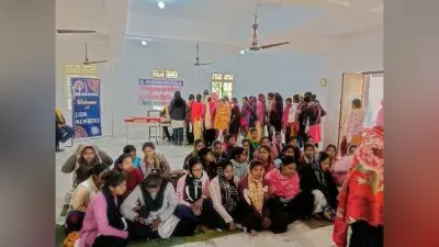 लायंस की ओर से महिला कॉलेज में लगा हीमोग्लोबिन जांच शिविर
