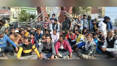 रेलवे पिट लाइन फाई कर्मियों का सातवें दिन भी हड़ताल रही जारी