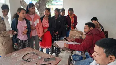एनीमिया मुक्त भारत अभियान के तहत की स्वास्थ्य जांच
