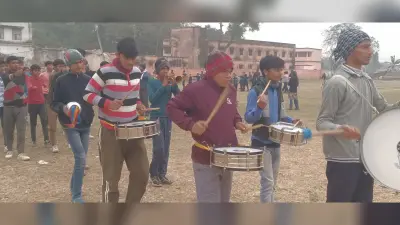 गणतंत्र दिवस को ले स्कूली बच्चों ने किया रिहर्सल