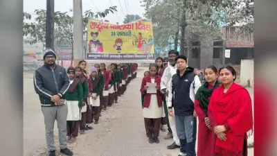 राष्ट्रीय बालिका दिवस पर कस्तूरबा की छात्राओं ने निकाली प्रभातफेरी