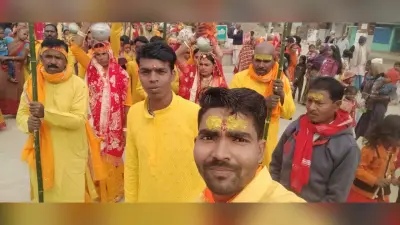 पौकरी में कलश शोभायात्रा के साथ रामधुन का आयोजन