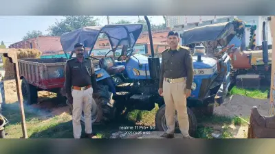 बालू लदे तीन ट्रैक्टर जब्त, चालक सहित धंधेबाज फरार