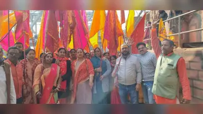 भव्य निशान शोभायात्रा के साथ श्याम अखंड पाठ का वाचन