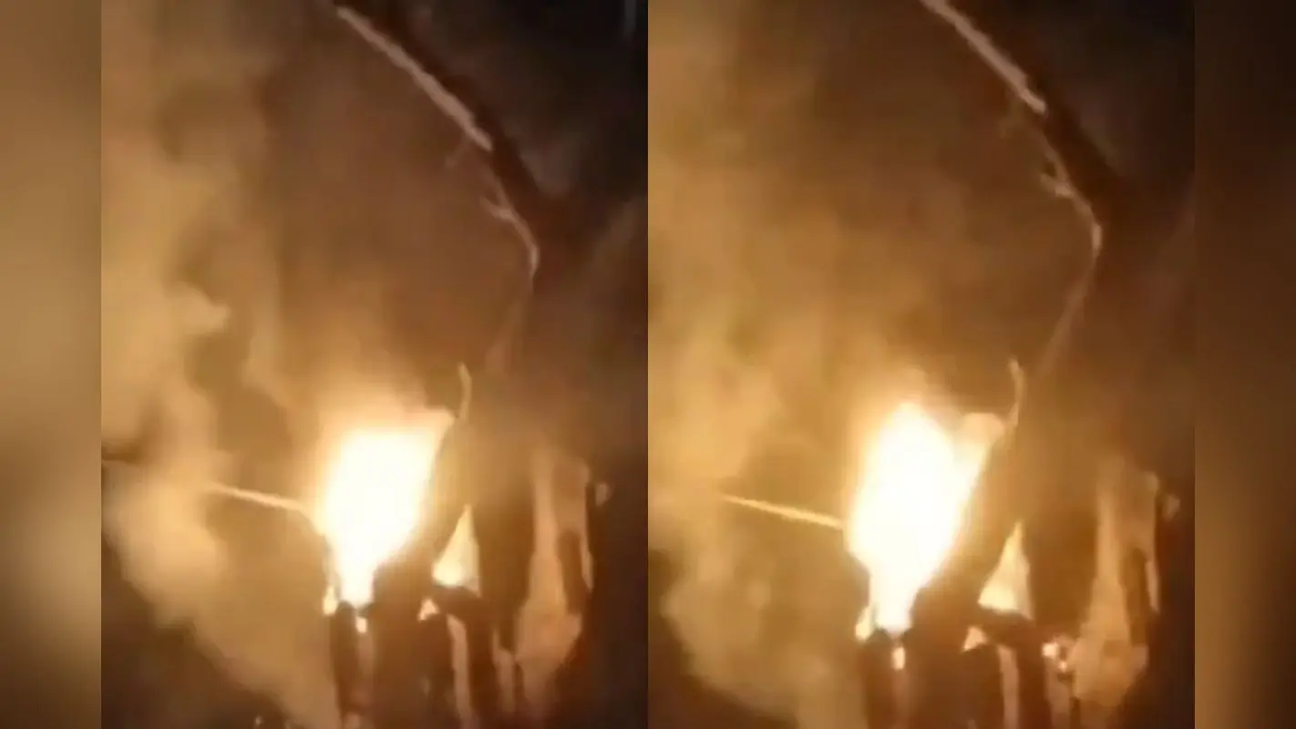 पत्नी से विवाद के बाद हाई टेंशन तार पकड़कर व्यक्ति ने की आत्महत्या, देखें वीडियो