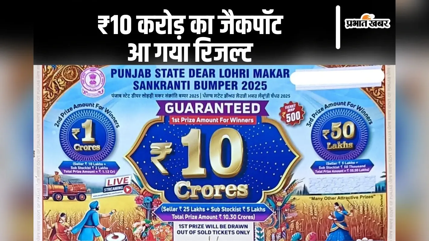 Punjab State Lohri Bumper 2025 Result: पंजाब स्टेट लोहड़ी मकर संक्रांति बंपर लॉटरी 2025 का रिजल्ट आ गया, यहां देखें किसे मिला 10 करोड़ का इनाम