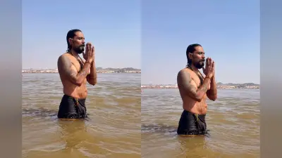 इस पॉपुलर कोरियोग्राफर ने चेहरा छिपाकर त्रिवेणी संगम पर किया स्नान, VIDEO में दिखा प्रयागराज का अद्भुत नजारा