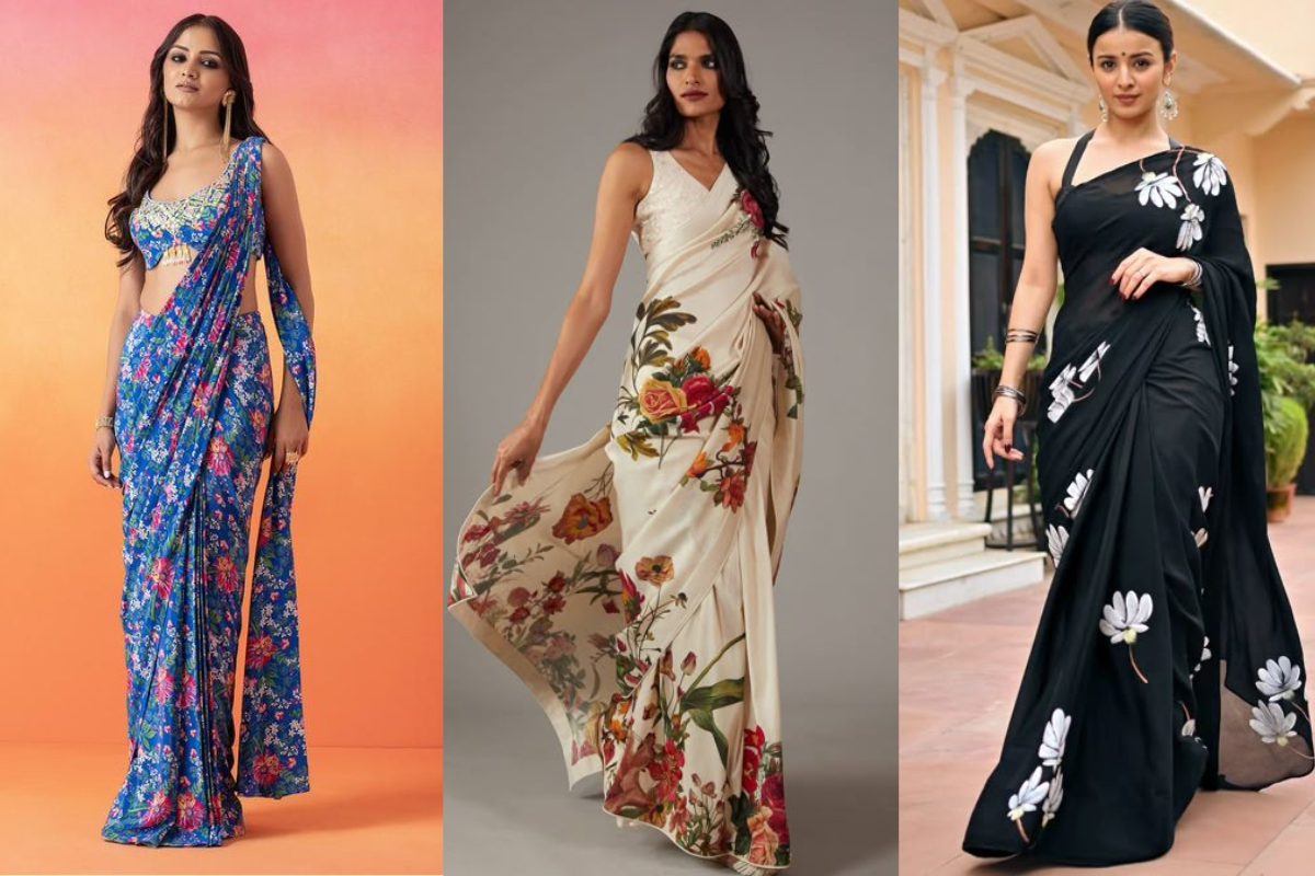Trendy Floral Saree Look: कभी आउट ऑफ फैशन नहीं होती ये ट्रेंडी फ्लोरल साड़ियां