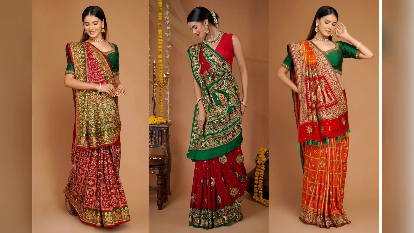 Chaitra Navratri Saree Look: चैत्र नवरात्रि पूजा में पहनें डिजाइनर बंधेज साड़ी- गुजराती स्टाइल में पाएं परफेक्ट लुक