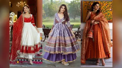 Best Anarkali Suit for Navratri 2025: चैत्र नवरात्रि के शुभ अवसर पर पहनें लेटेस्ट गुजराती अनारकली सूट