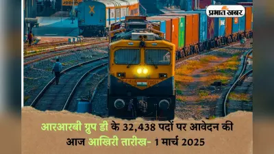 RRB Group D: आरआरबी ग्रुप डी के 32,438 पदों पर आवेदन की आज आखिरी तारीख, 10वीं पास अभ्यर्थी जल्द करें आवेदन