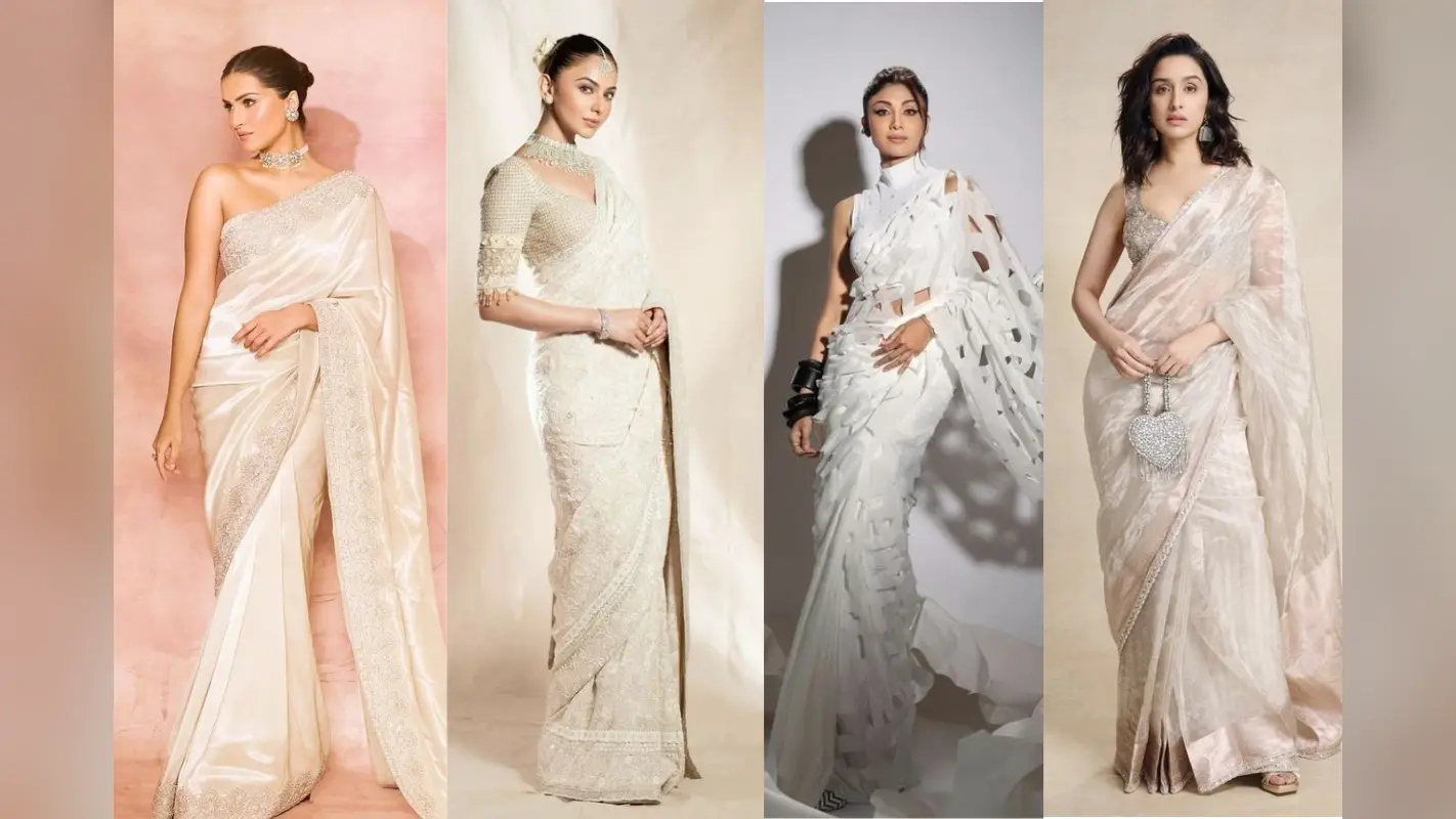6 Trending White Partywear Saree: श्रद्धा कपूर से लेकर शिल्पा शेट्टी तक, ये पार्टीवियर साड़ी आपको देंगी एलीगेंट और ग्रेसफुल लुक
