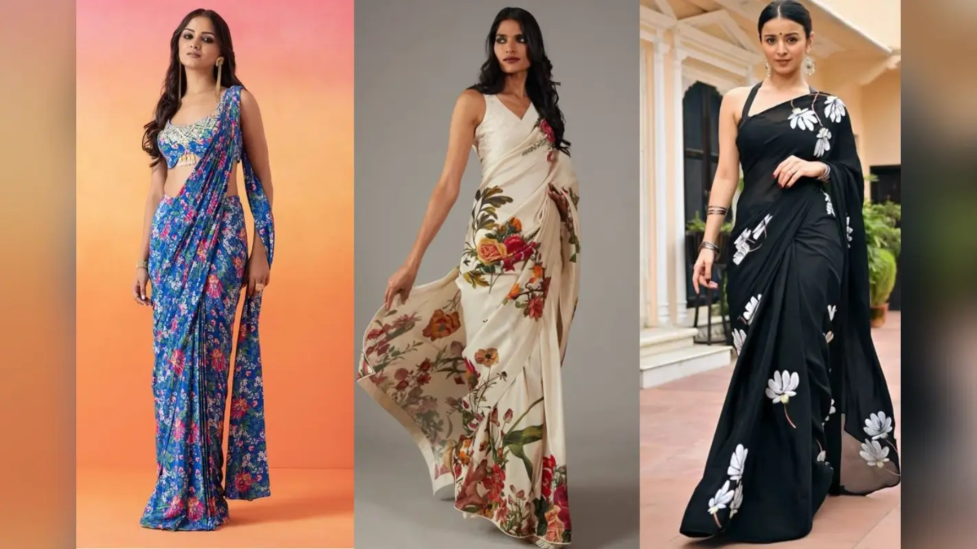 Trendy Floral Saree Look: कभी आउट ऑफ फैशन नहीं होती ये ट्रेंडी फ्लोरल साड़ियां