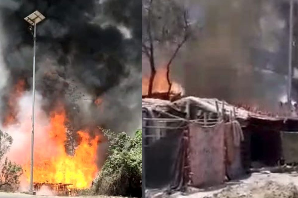 Bhagalpur News: विक्रमशिला सेतु पथ पर लगी भीषण आग, 13 परिवारों के घर जलकर राख