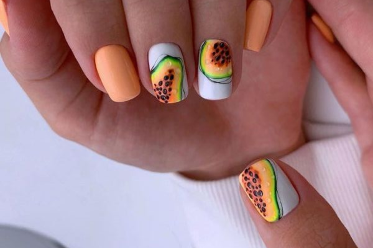 Muskmelon Nail Art Design