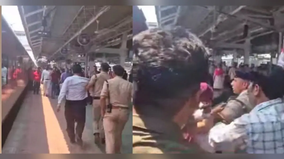 प्रयागराज जंक्शन पर टीटीई को रेल गार्डों ने पीटा, आर पी एफ ने किया बीच बचाव, वीडियो वायरल