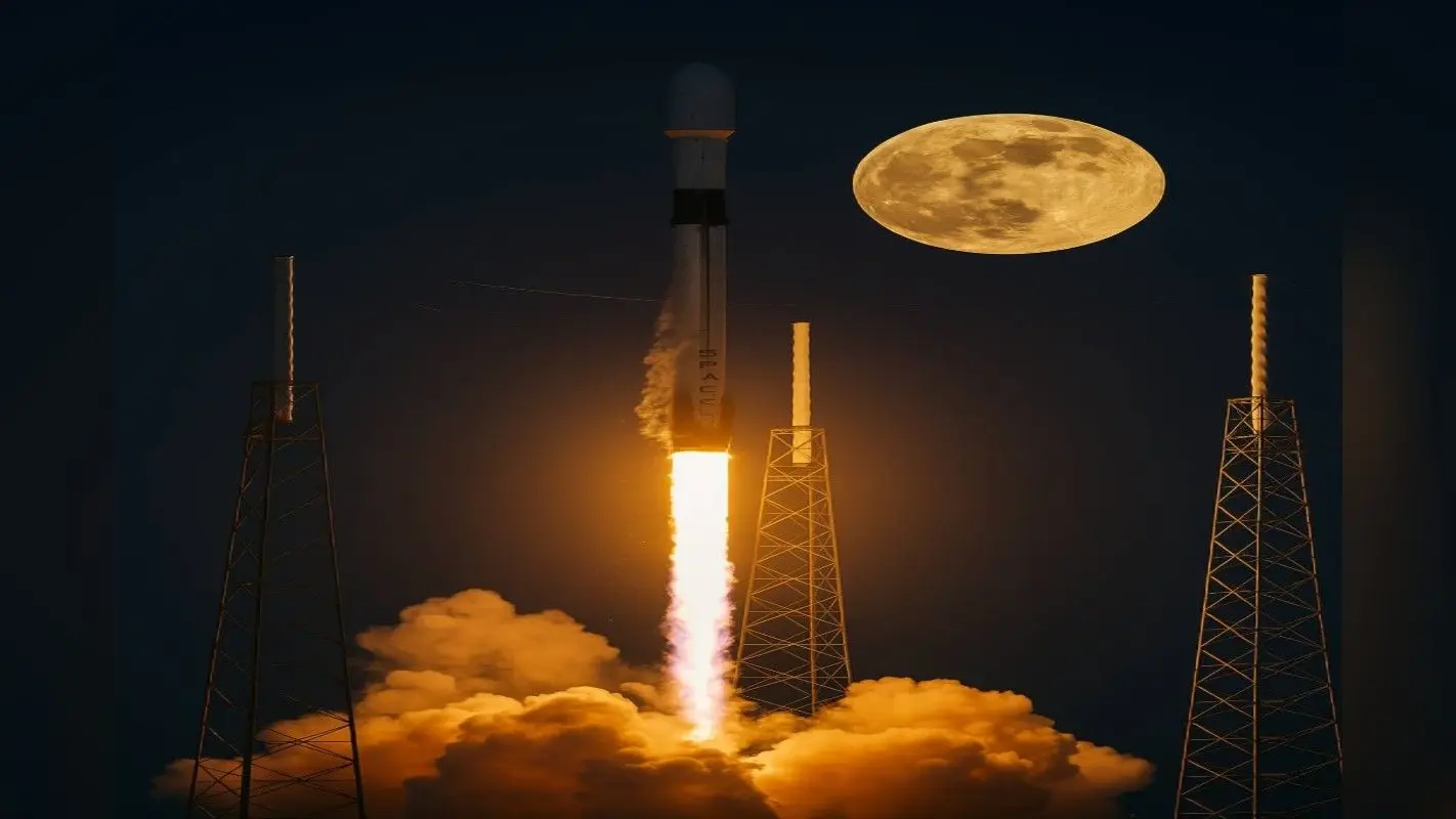 पूर्णिमा की रात Elon Musk की कंपनी ने लॉन्च किया सैटेलाइट्स, देखें शानदार नजारा