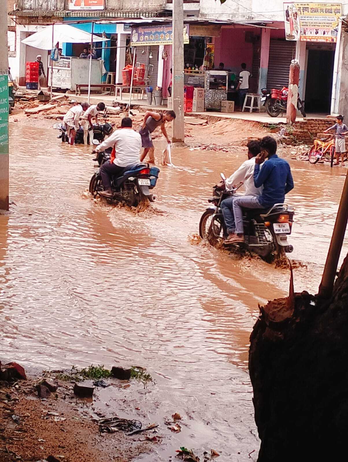 Giridih News : जलजमाव होने से आवागमन में हो रही परेशानी