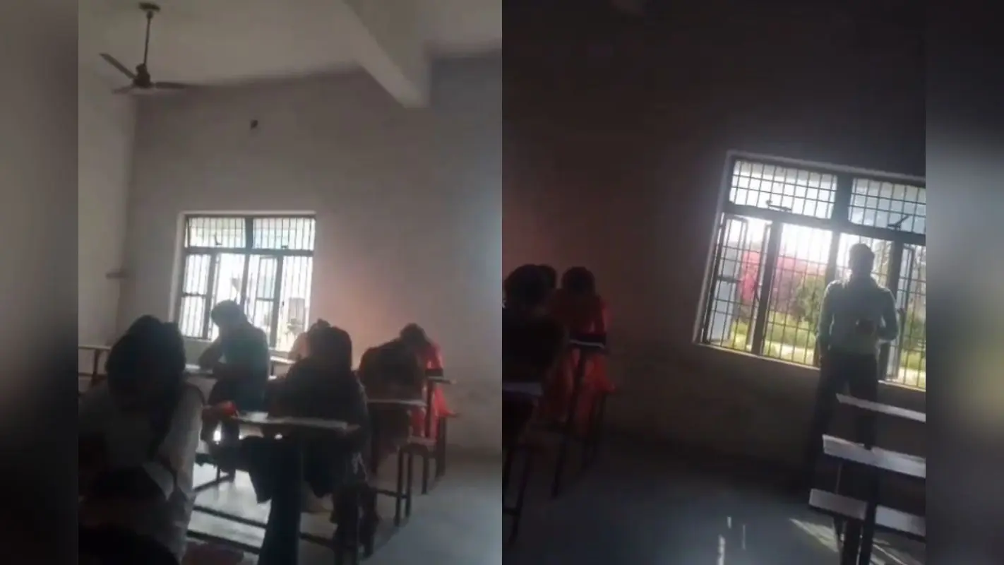एग्जाम हॉल बना नकल सेंटर; खुलेआम मोबाइल से उत्तर बता रहे शिक्षक, वीडियो वायरल