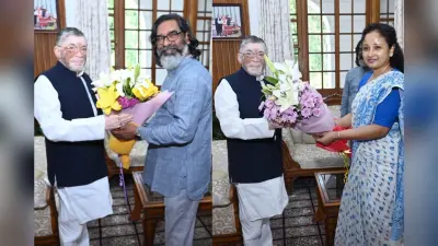 कल्पना सोरेन संग राजभवन पहुंचे सीएम हेमंत सोरेन, राज्यपाल संतोष कुमार गंगवार से क्या हुई बात?
